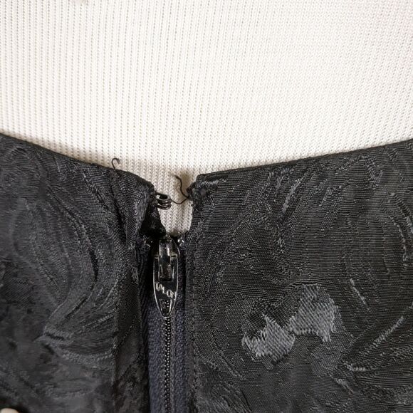 Vintage 60s Jacquard Cocktail Formal Maxi Dress Size 6 Black Fitted Bombshell - Picture 13 of 15